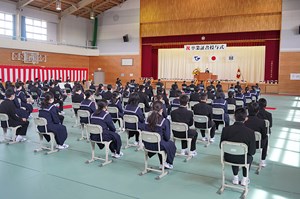 写真：広野中学校卒業証書授与式の様子