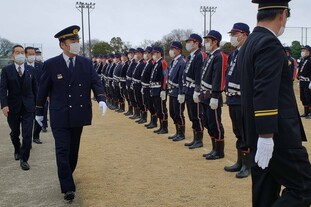 写真：広野町消防団・婦人消防隊出初め式の様子