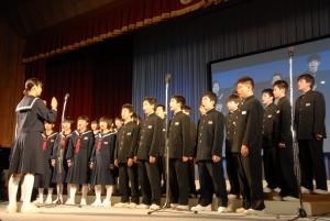 写真：広野中学校の生徒たち