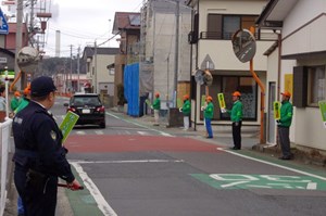 写真：広野町安心・安全ネットワーク会議交通立哨　実施の様子