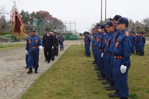 写真：消防団・婦人消防隊春季検閲実施の様子