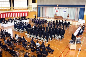 写真：3月13日広野中学校卒業証書授与式