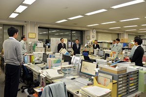 写真：10月19日細江岐阜市長が来町