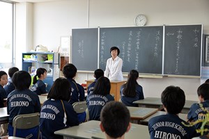 写真：9月27日広野中学校での講話の様子