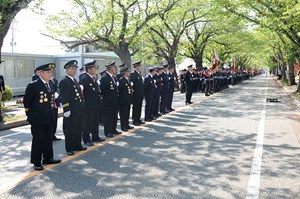 写真：4月22日春季連合検閲式