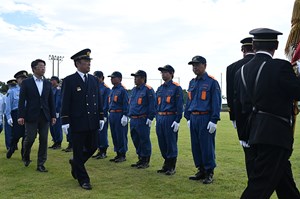 写真：広野町消防団・婦人消防隊秋季検閲式の様子