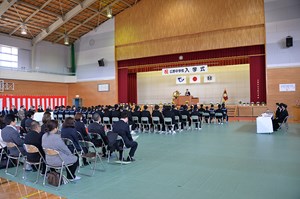 写真：広野中学校入学式の様子