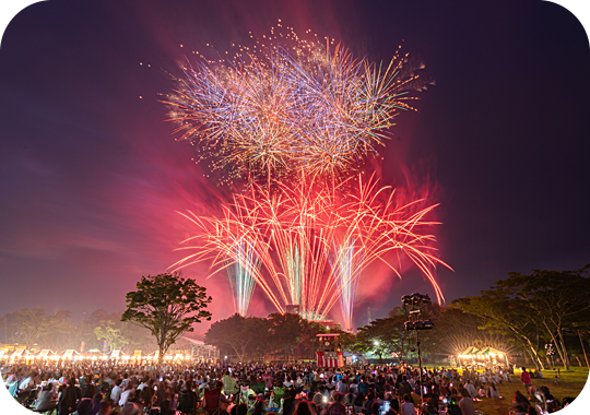 広野町サマフェスのクライマックスに打ちあがる花火