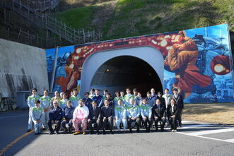 広野火力発電所トンネル壁画完成披露式